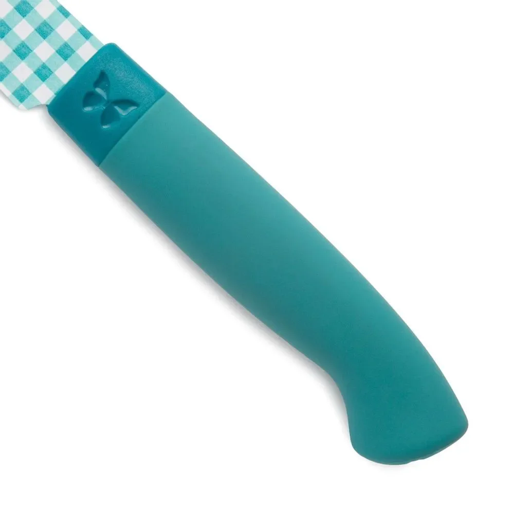 Pioneer Woman Sweet Romance Stainless Steel Knife 3Pc Set W Sheath Floral Green